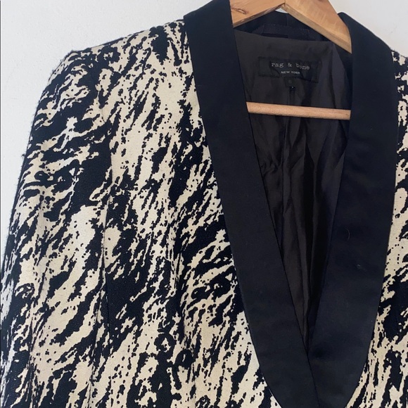 Rag & Bone black and white abstract print blazer size 6 pristine condition - Picture 8 of 13